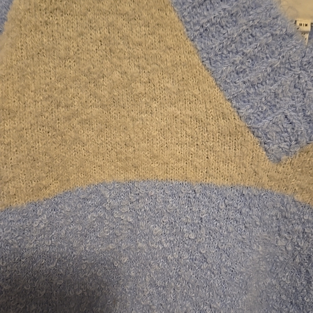 Aerie Boucle Wool Blend Oversized Sweater Blue Gray M NWT - Picture 3 of 7